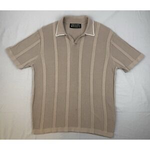 Free Planet Knit Polo Medium Beige Minimal Quiet Luxury Ribbed